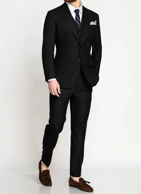 Classic Black Wool Suit