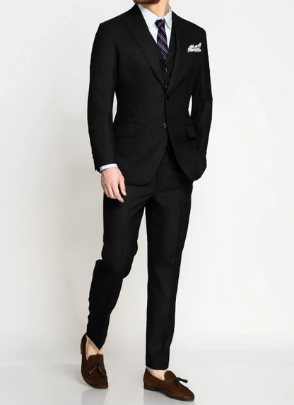 Classic Black Wool Suit