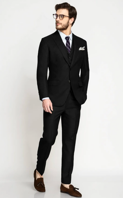 Classic Black Wool Suit